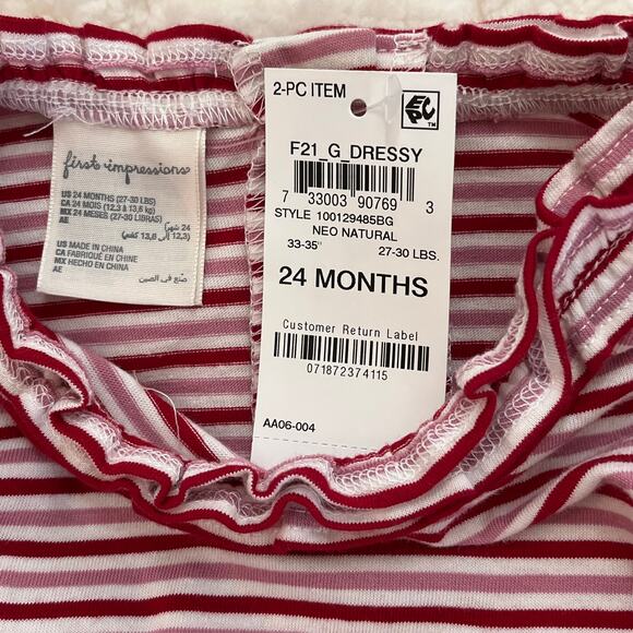 First Impressions Baby Girl's Jumper Set in Red/White Size 24 Month - Picture 12 of 15